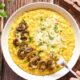 Pompoen Risotto met champignons als topping